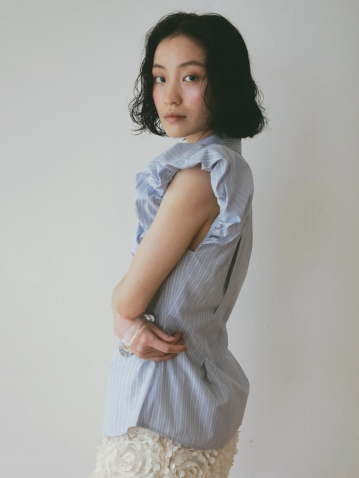 ギャザースリーブブラウス