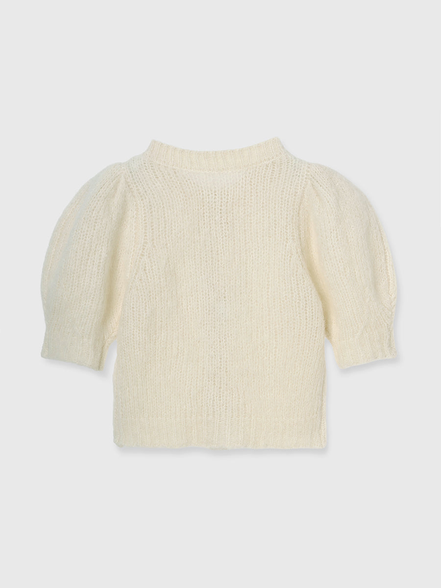 パフスリーブニットカーディガン