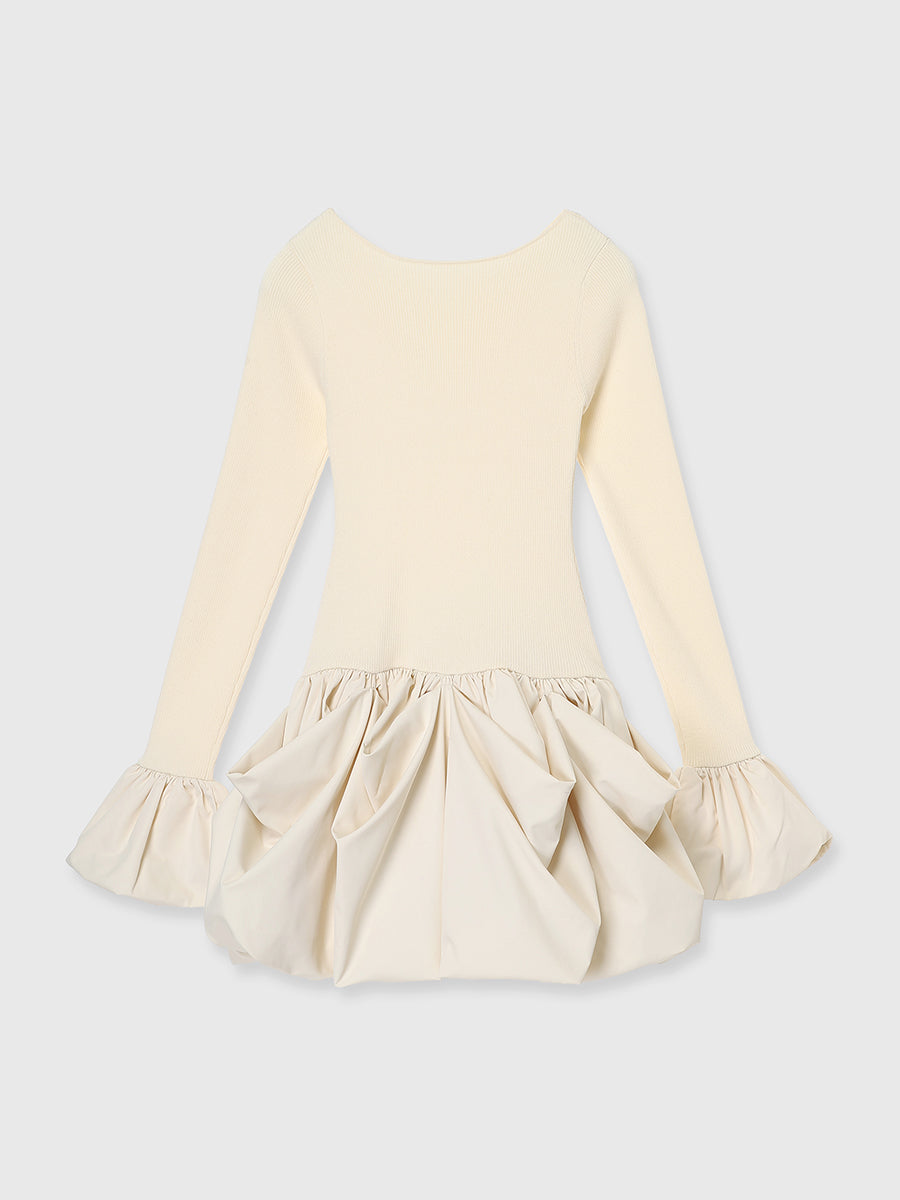 ボリュームヘムドッキングニットワンピ