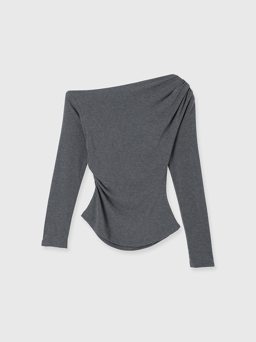 ドレープワンショルダートップス