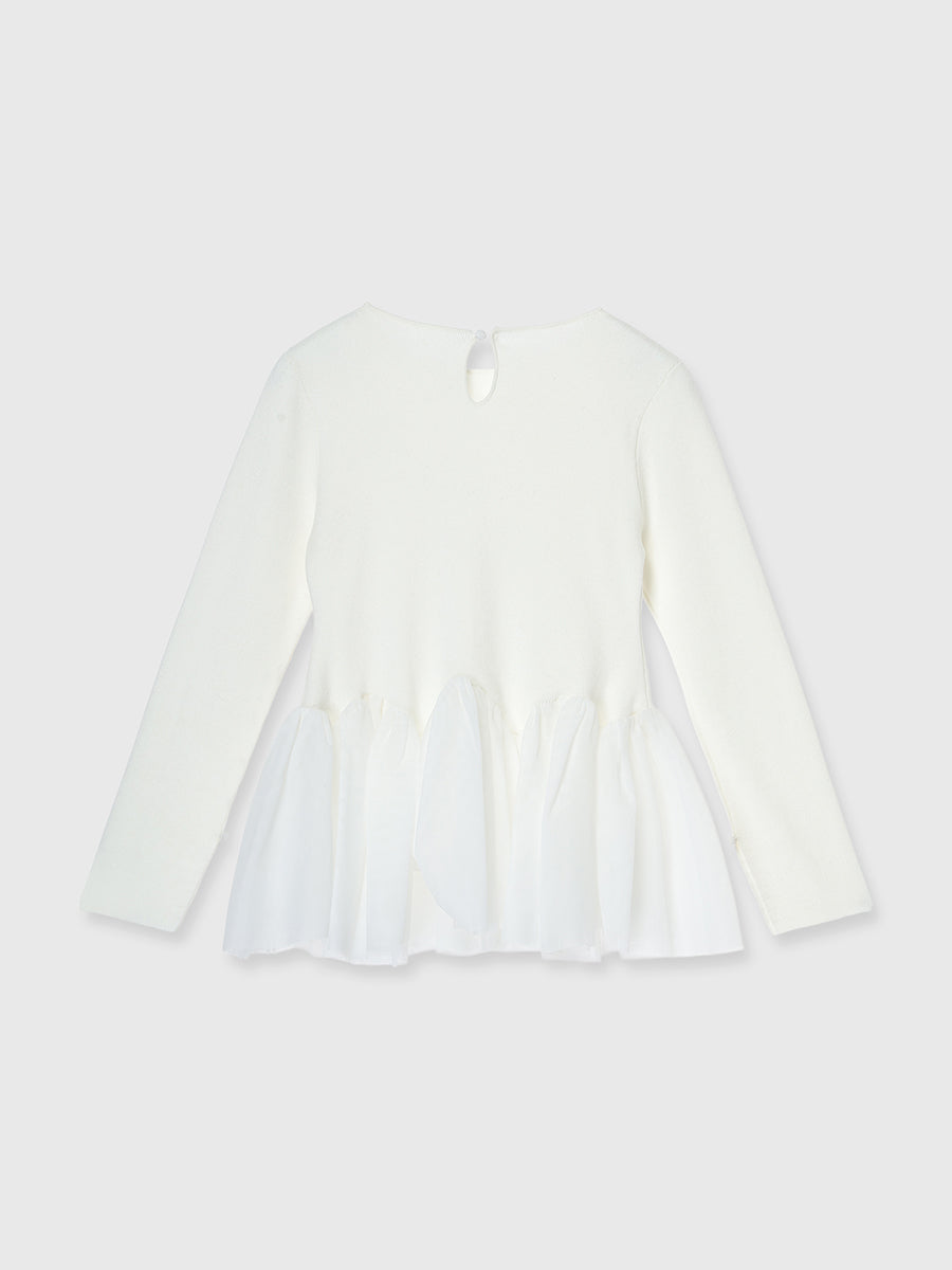 【PRE ORDER】チュールペプラムニットプルオーバー