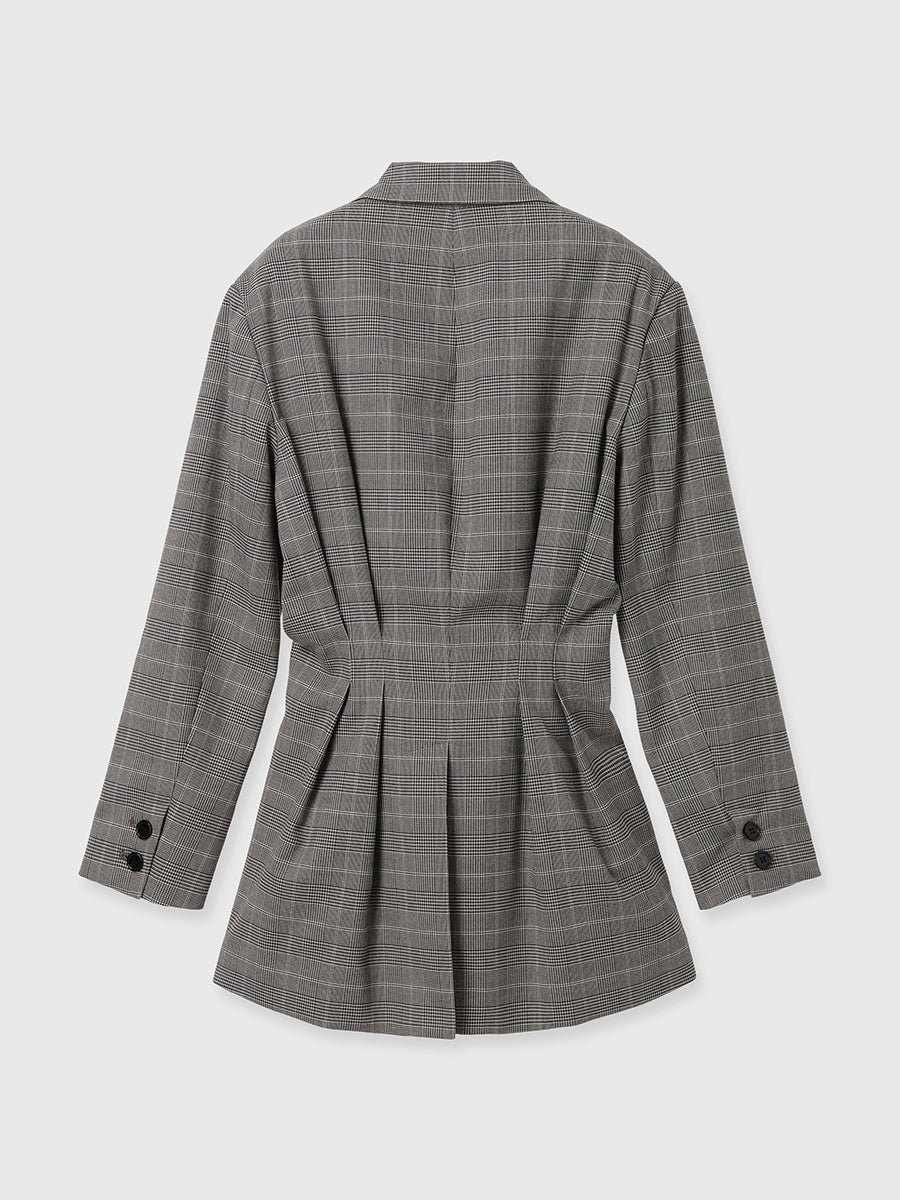 ウエストタックグレンチェックジャケット