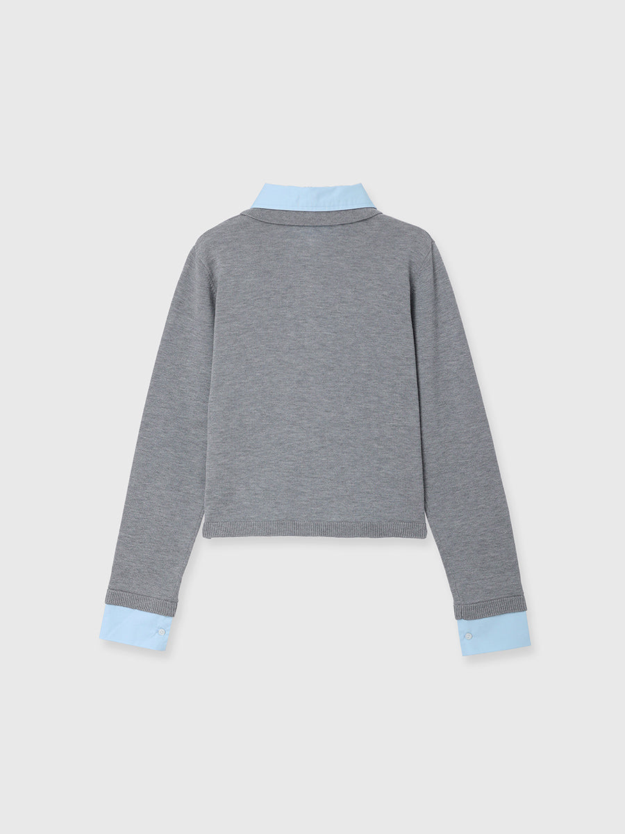 DOUBLE COLLAR DESIGN KNIT