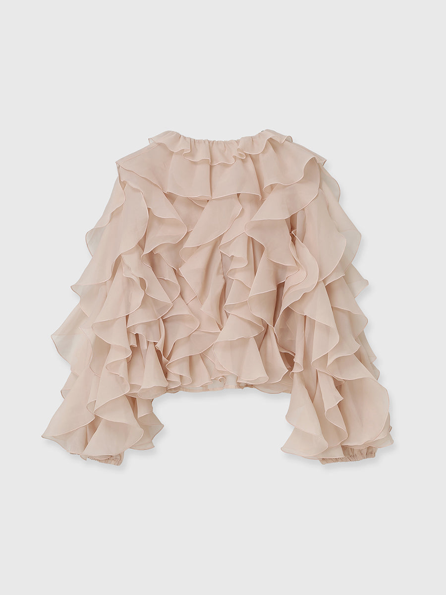 ラッフルデザインブラウス