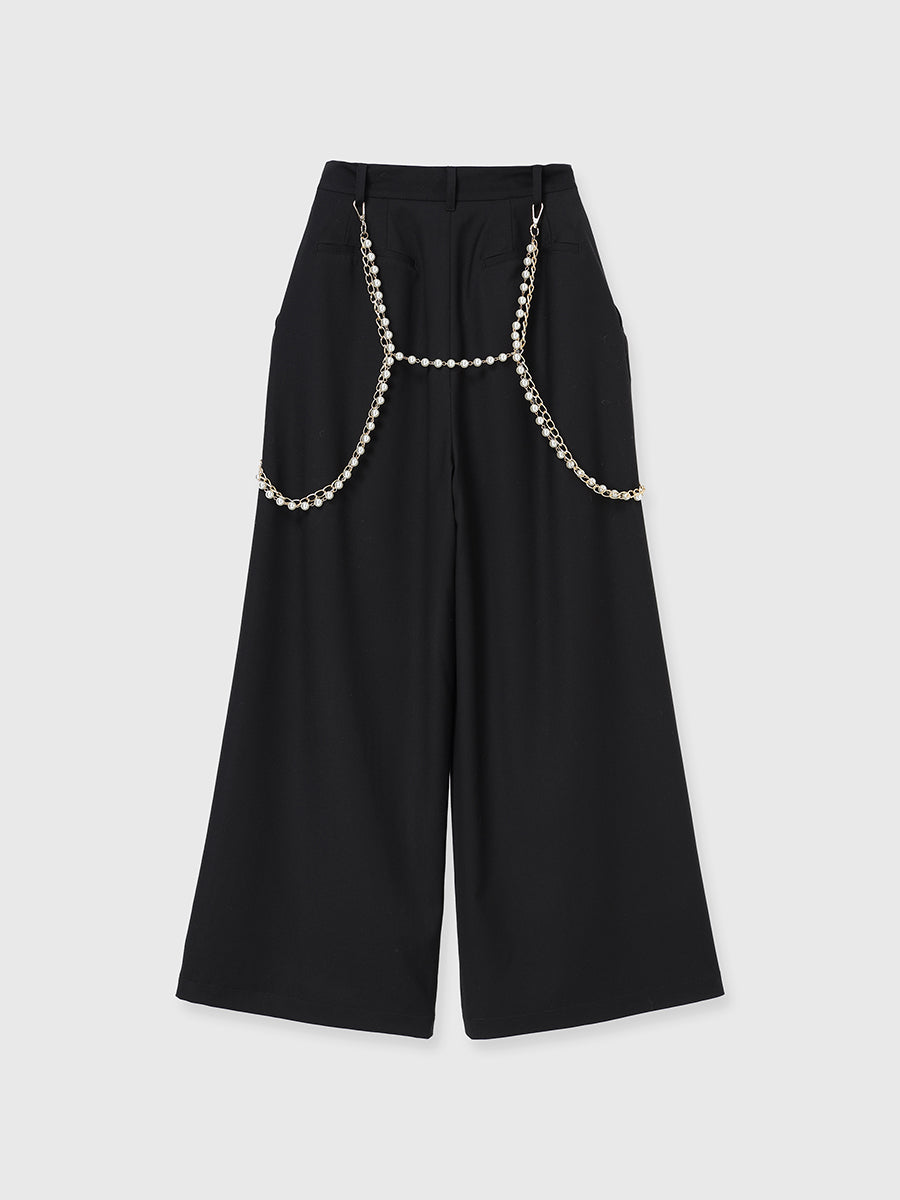 パールチェーンサスペンダーパンツ