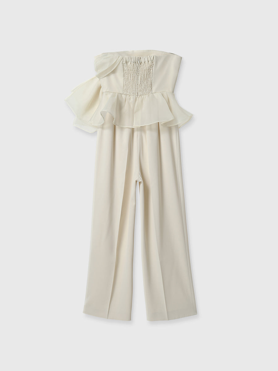 ビッグリボンペプラムオールインワン