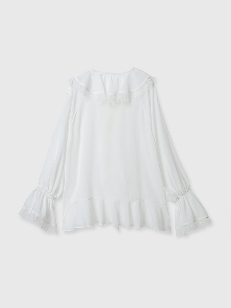 ボイルラッフルブラウス