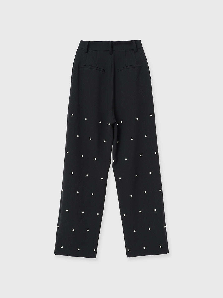 パールスタッズストレートパンツ