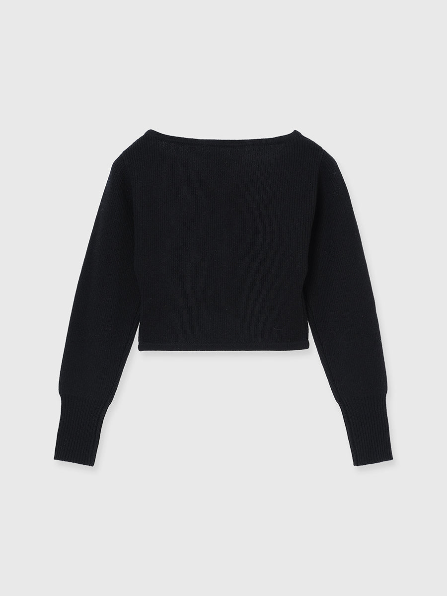 Heart neck ウールカシミヤカーディガン