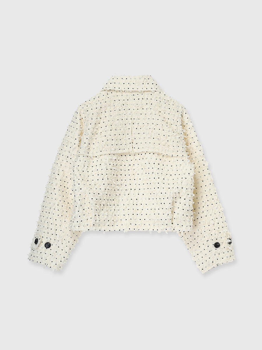 ドットツイードショートトレンチコート