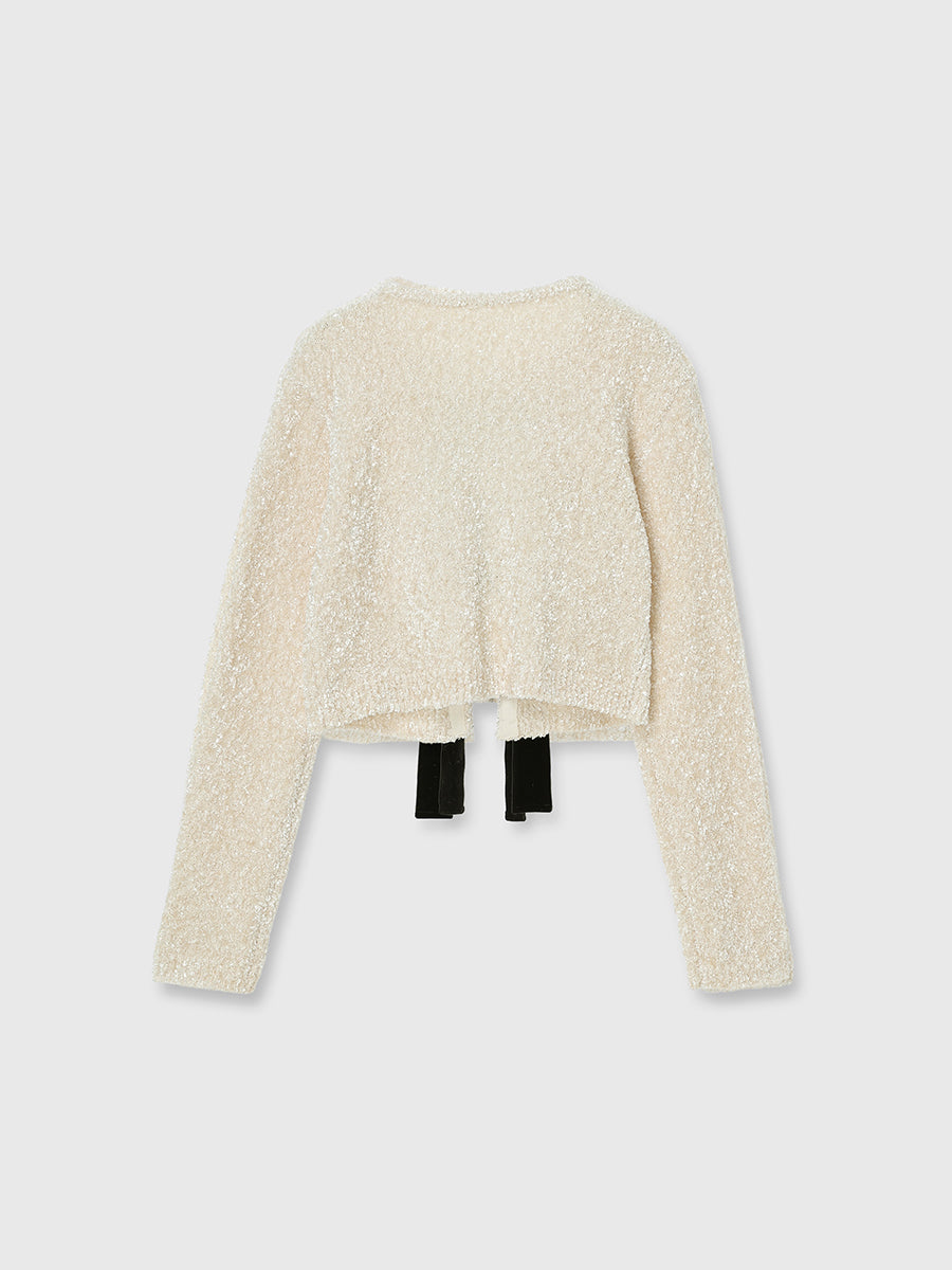 フロントリボンニットトップス