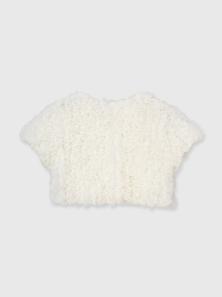 チュールフリルトップス