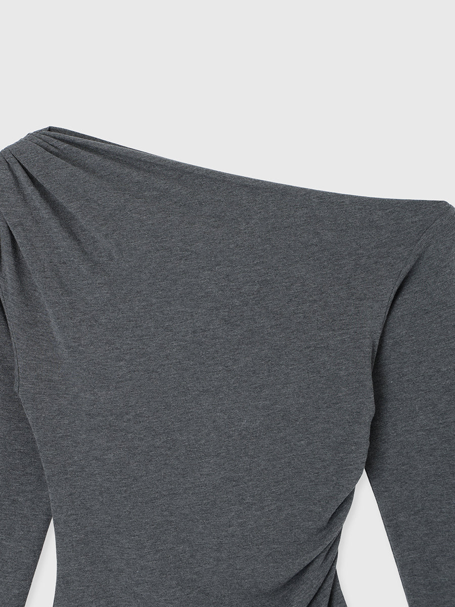 ドレープワンショルダートップス