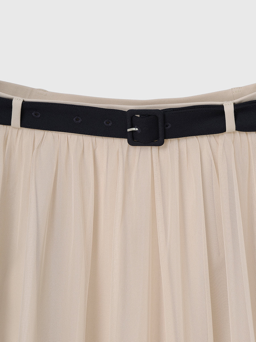 チュールティアードレイヤードスカート