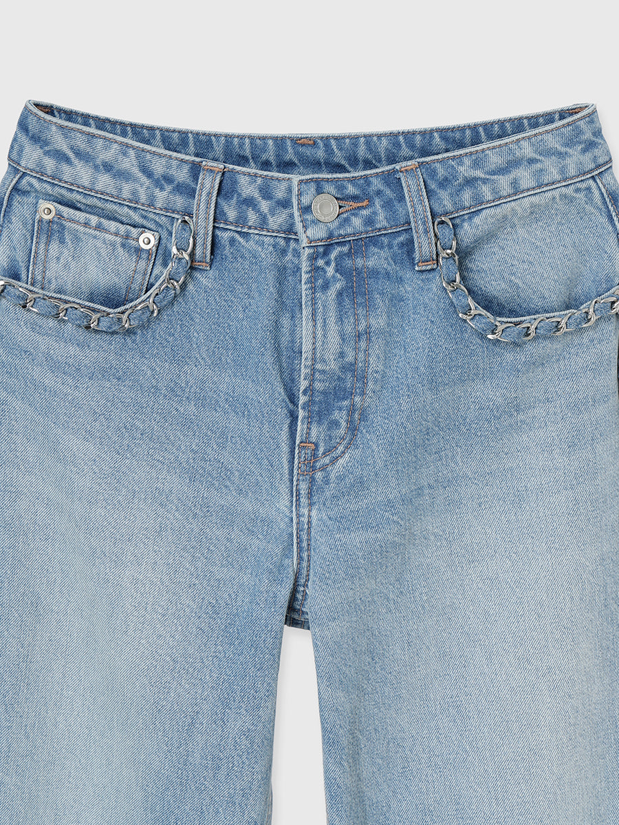 デコラティブワイドレッグデニム