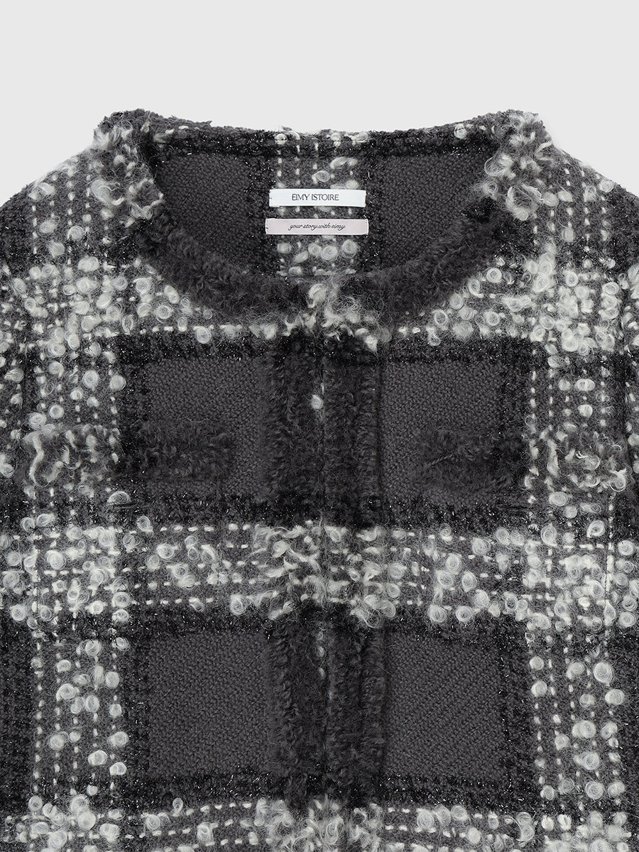 モヘアループチェックツイードジャケット