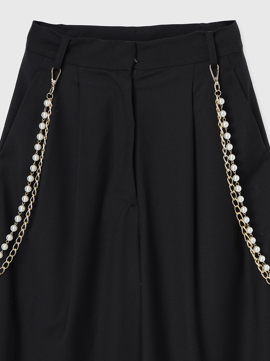 パールチェーンサスペンダーパンツ