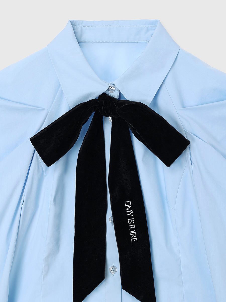 美品♡EIMY ISTOIRE♡ EIMY VELVET RIBBON SHIRT