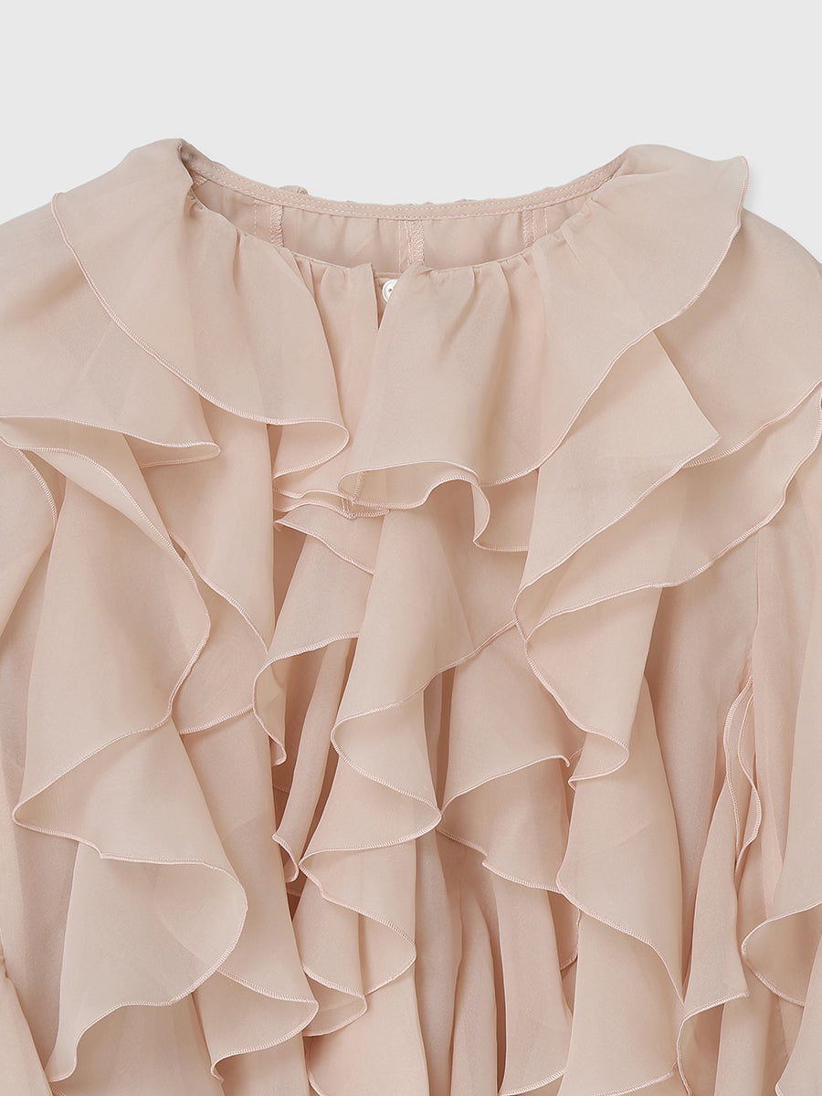 ラッフルデザインブラウス