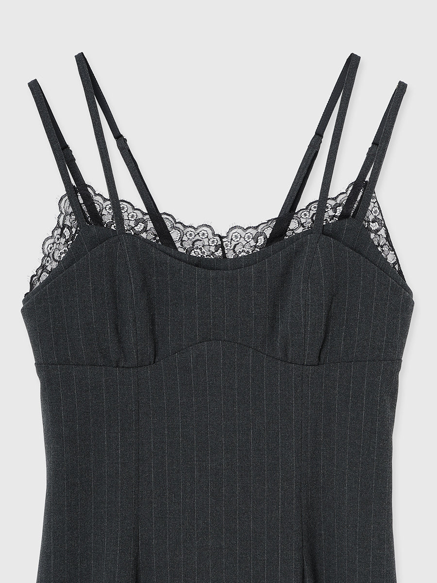 レーストリムキャミワンピース