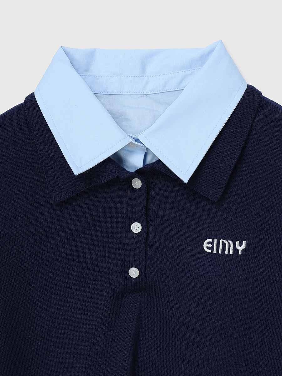 【New Color】ダブルカラーデザインニット