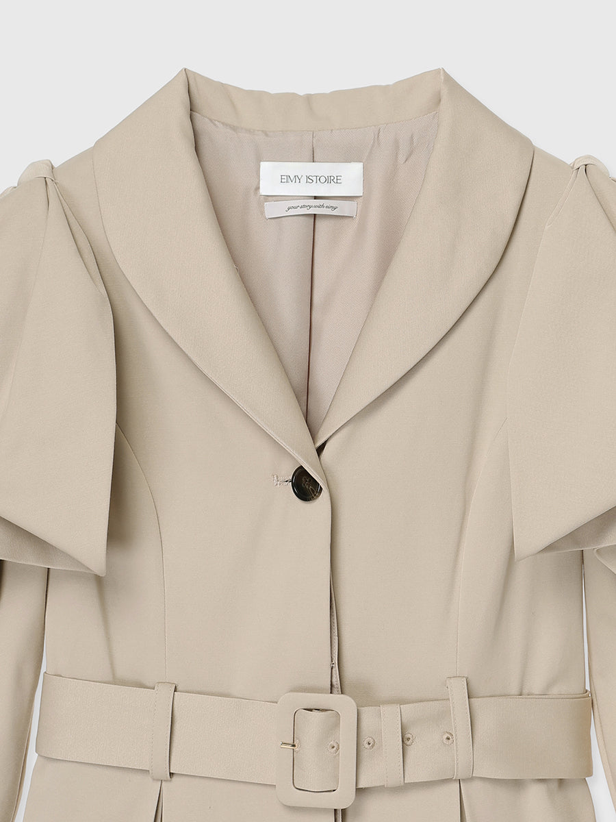 リボンディティールトレンチコート