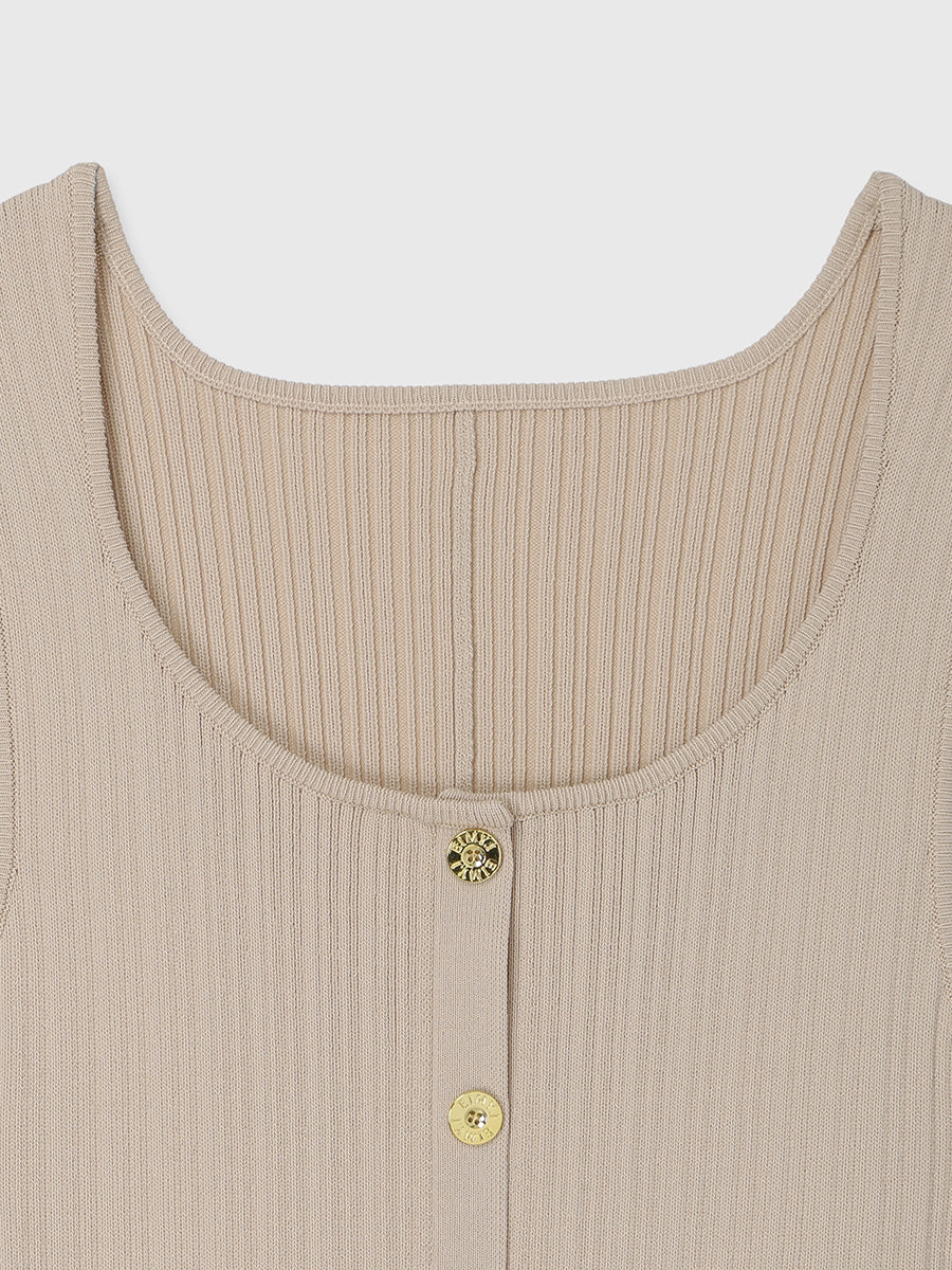 ASSIETTE BUTTON KNIT DRESS