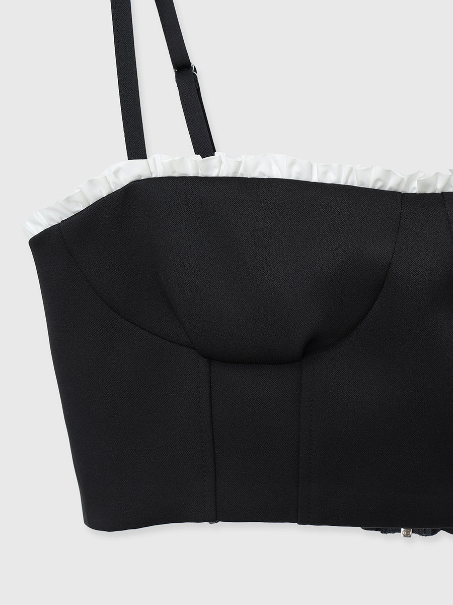 サテンビスチェスカートセット