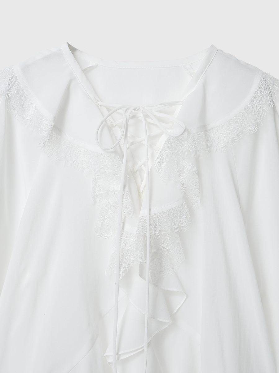 ボイルラッフルブラウス