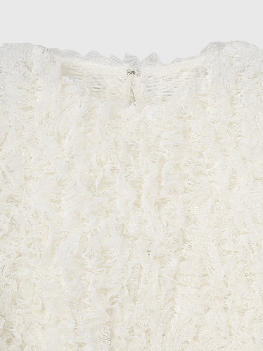 チュールフリルトップス