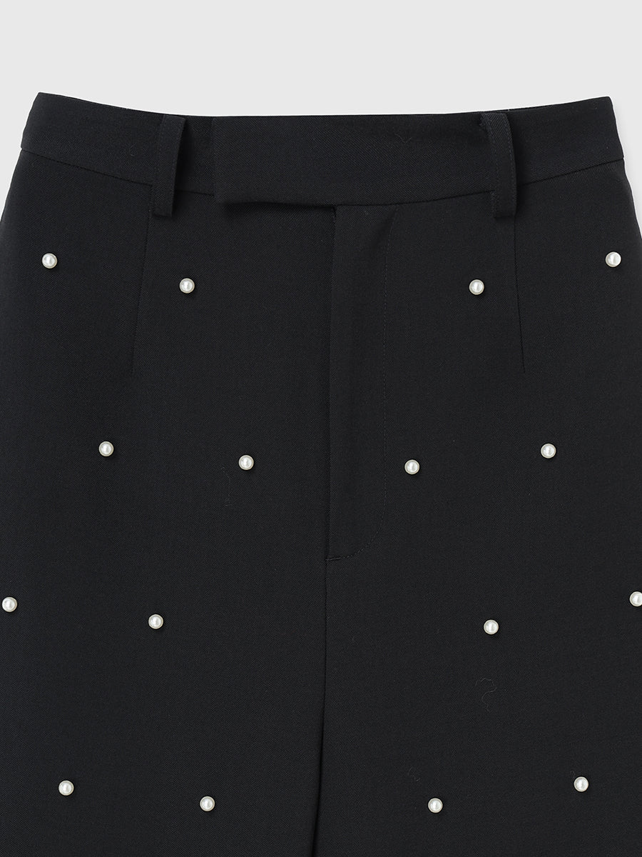 パールスタッズストレートパンツ