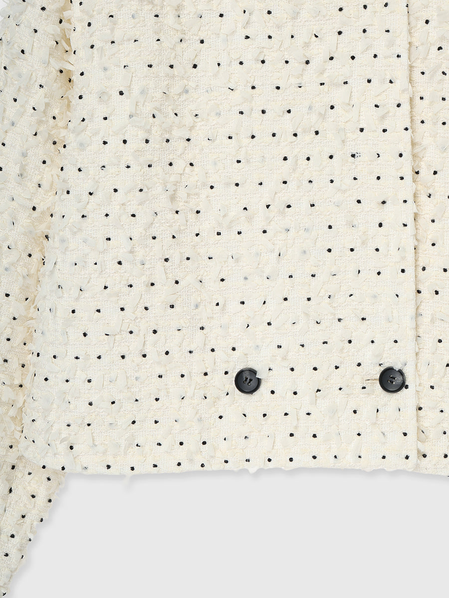 ドットツイードショートトレンチコート