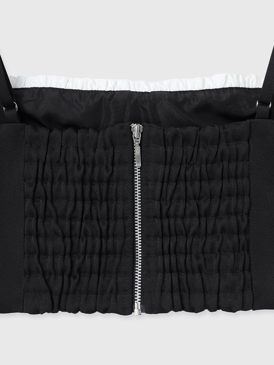 サテンビスチェスカートセット