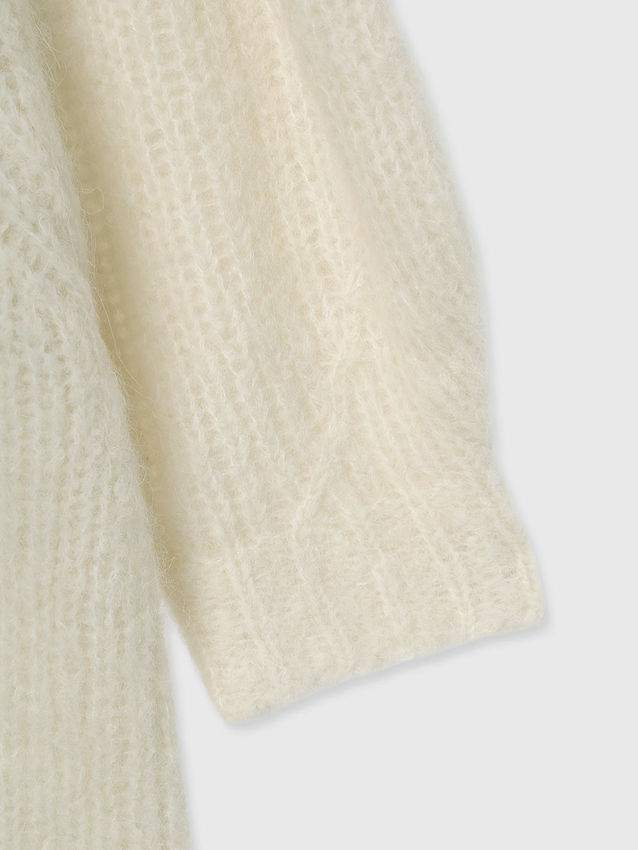 パフスリーブニットカーディガン