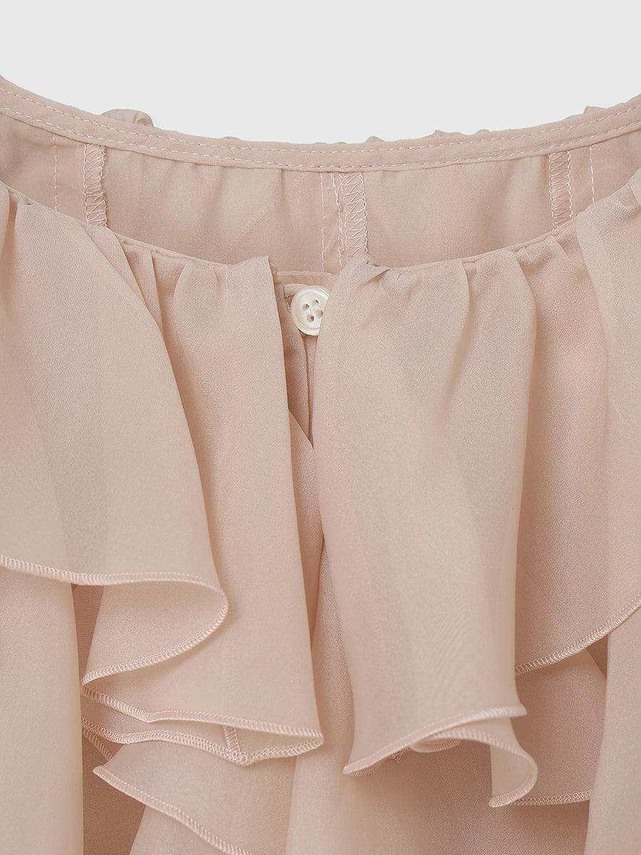 ラッフルデザインブラウス