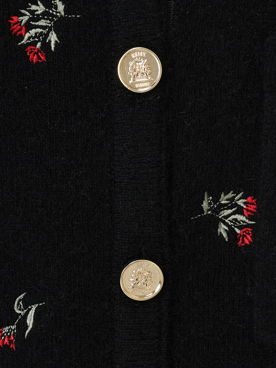 Attachedcollrフラワーモチーフカーディガン