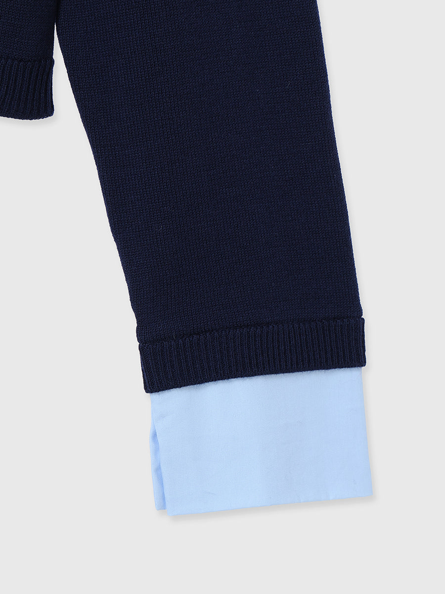 【New Color】ダブルカラーデザインニット