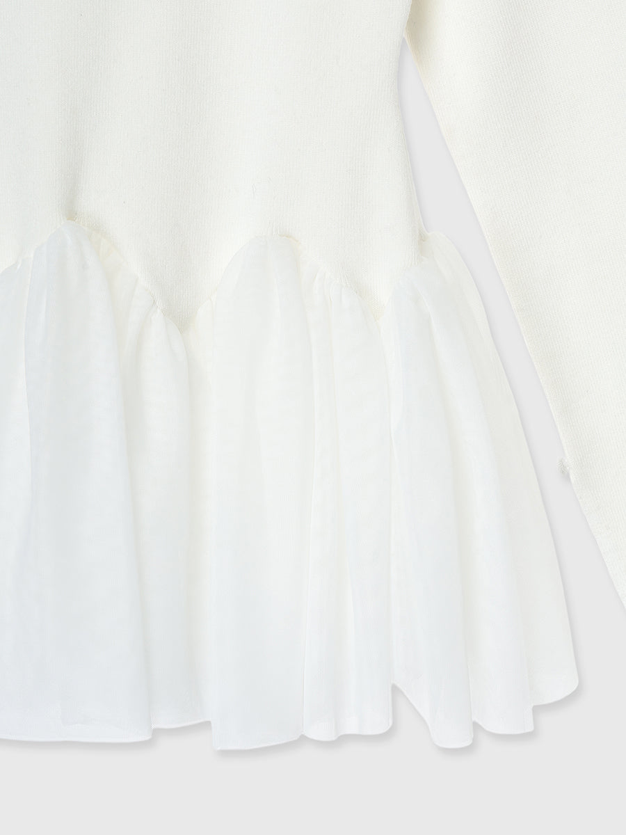 【PRE ORDER】チュールペプラムニットプルオーバー