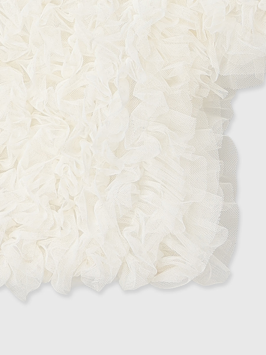 チュールフリルトップス