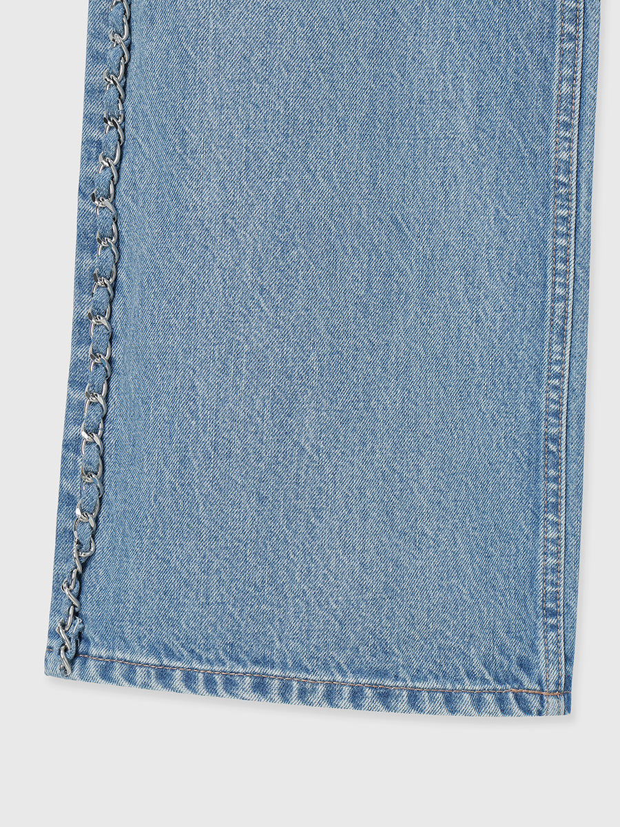 デコラティブワイドレッグデニム