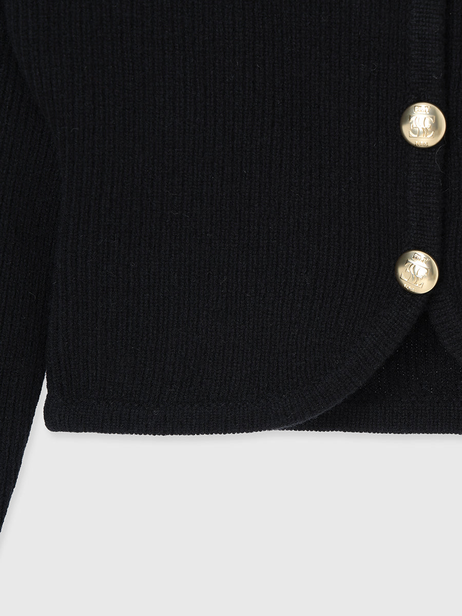 Heart neck ウールカシミヤカーディガン