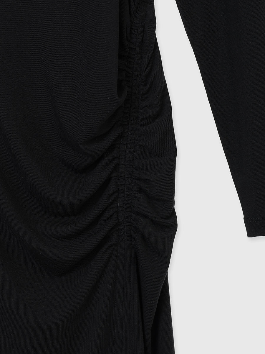 カットドレープギャザーワンピース