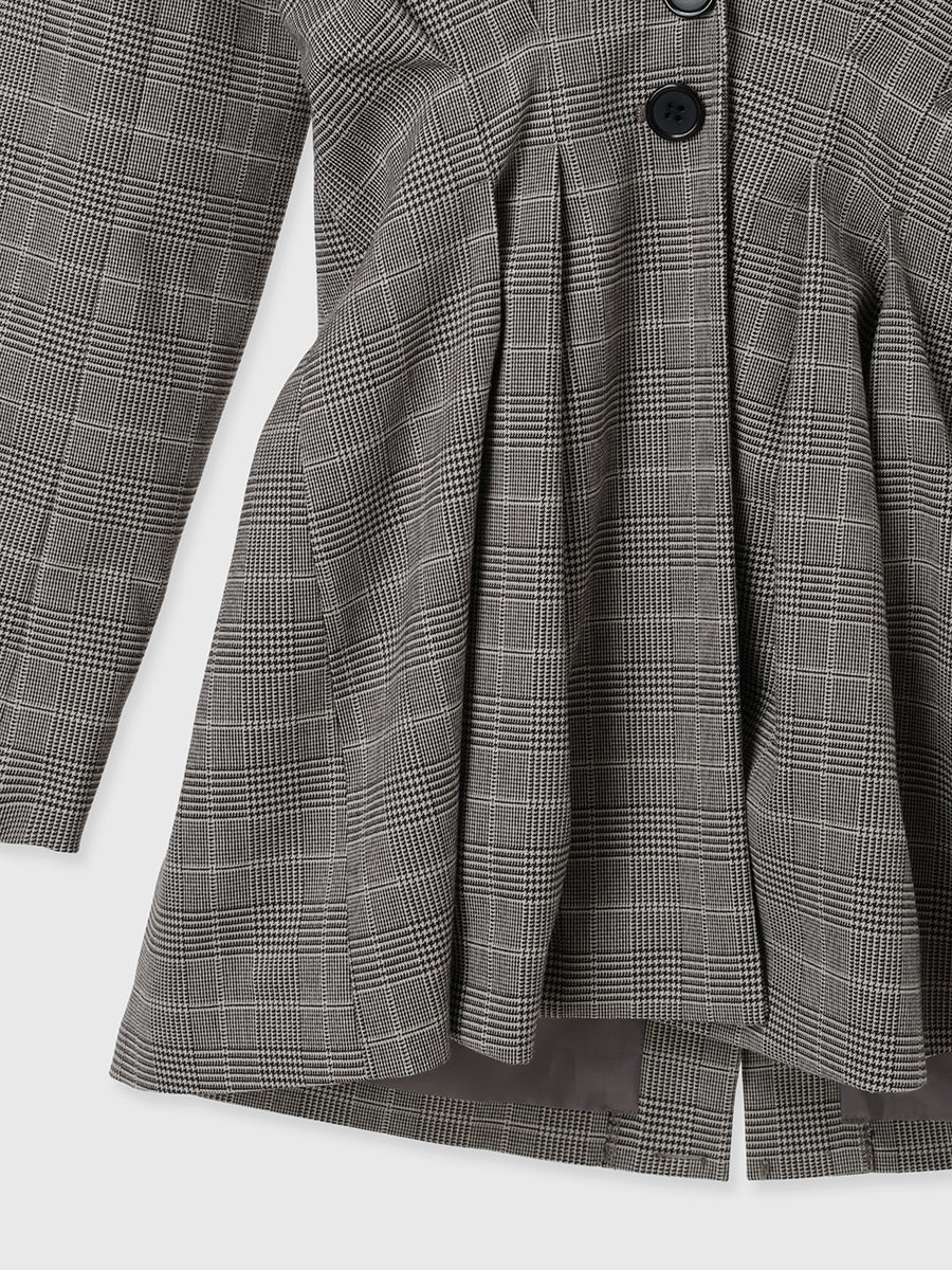 ウエストタックグレンチェックジャケット