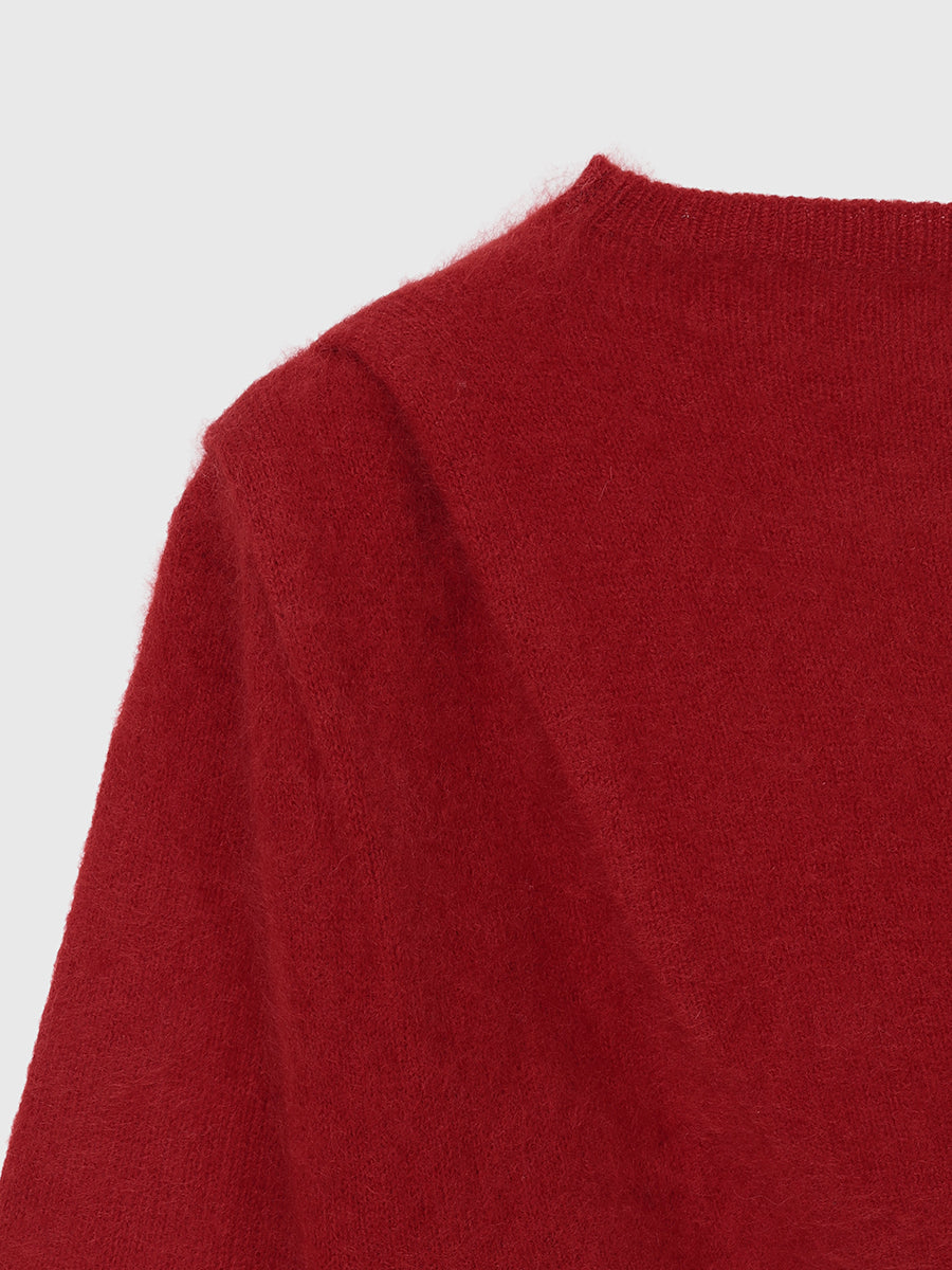 ウール起毛オフショルニットトップス