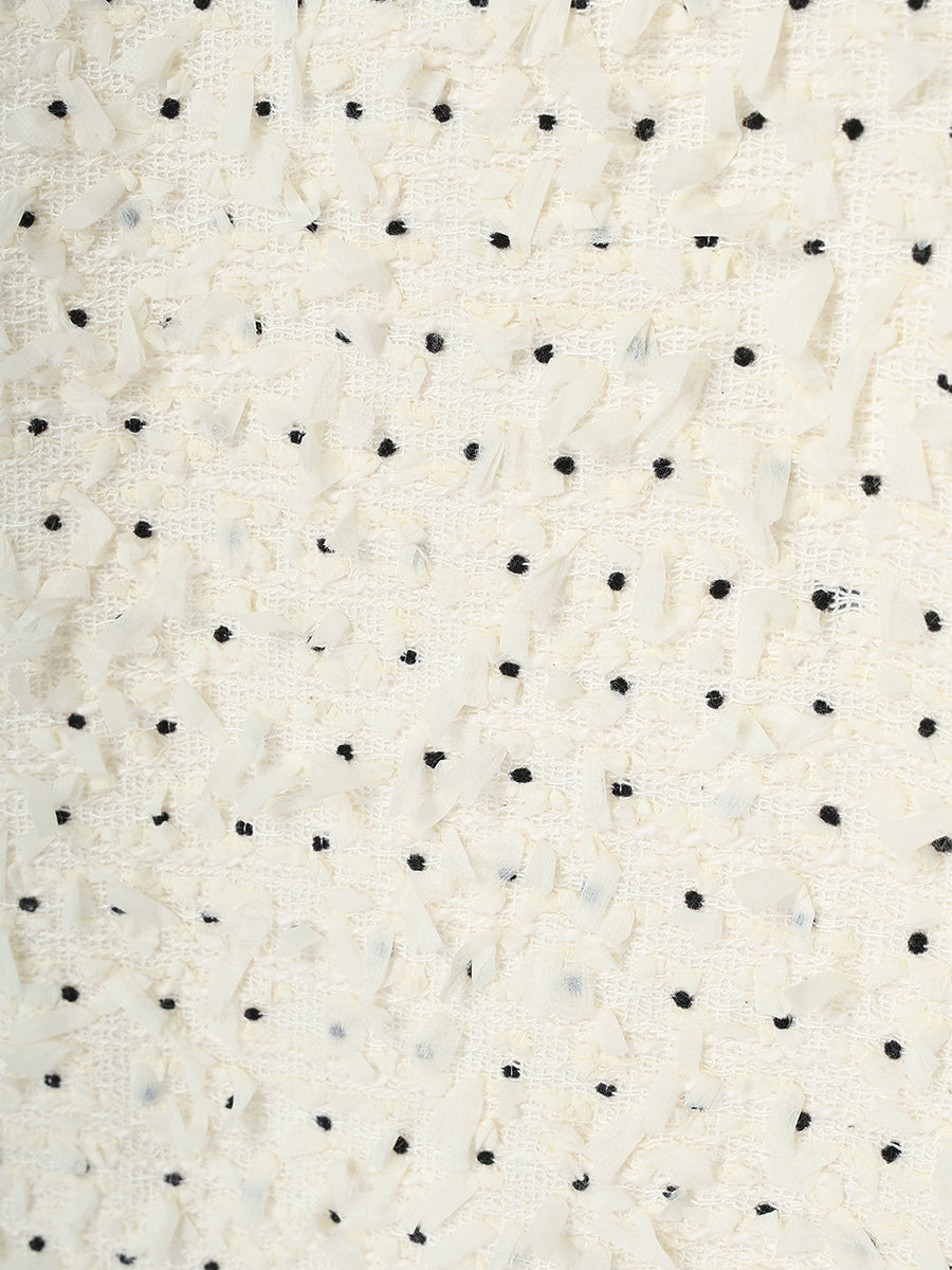 ドットツイードショートトレンチコート