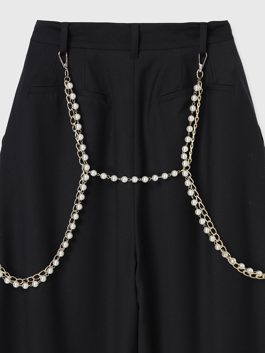 パールチェーンサスペンダーパンツ