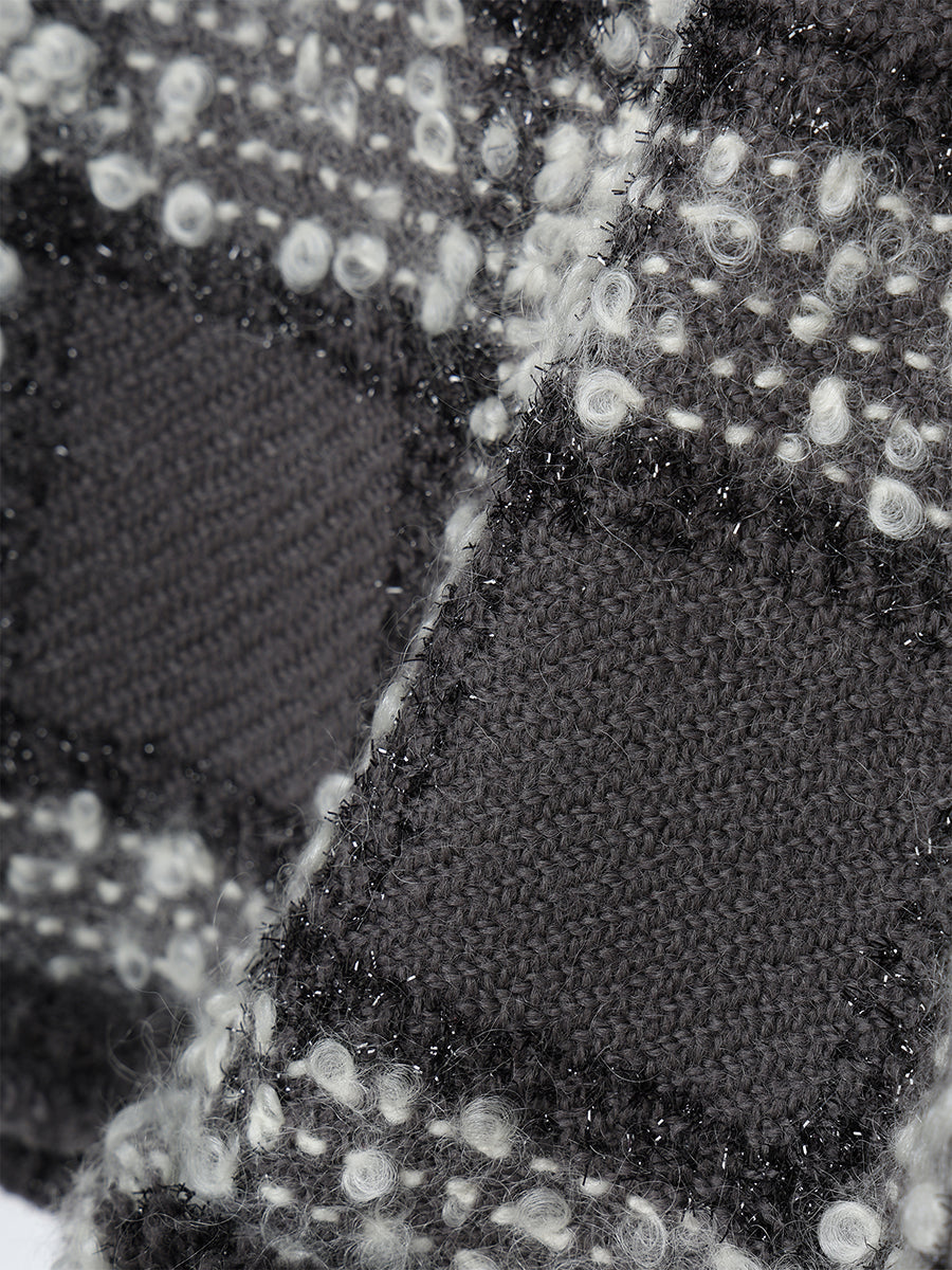 モヘアループチェックツイードジャケット