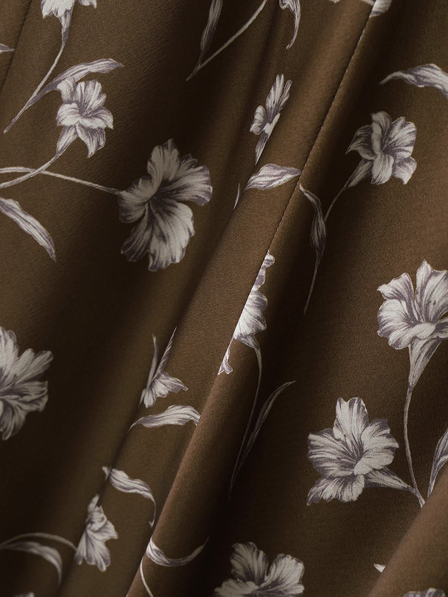 フラワーモチーフパールストラップキャミワンピース