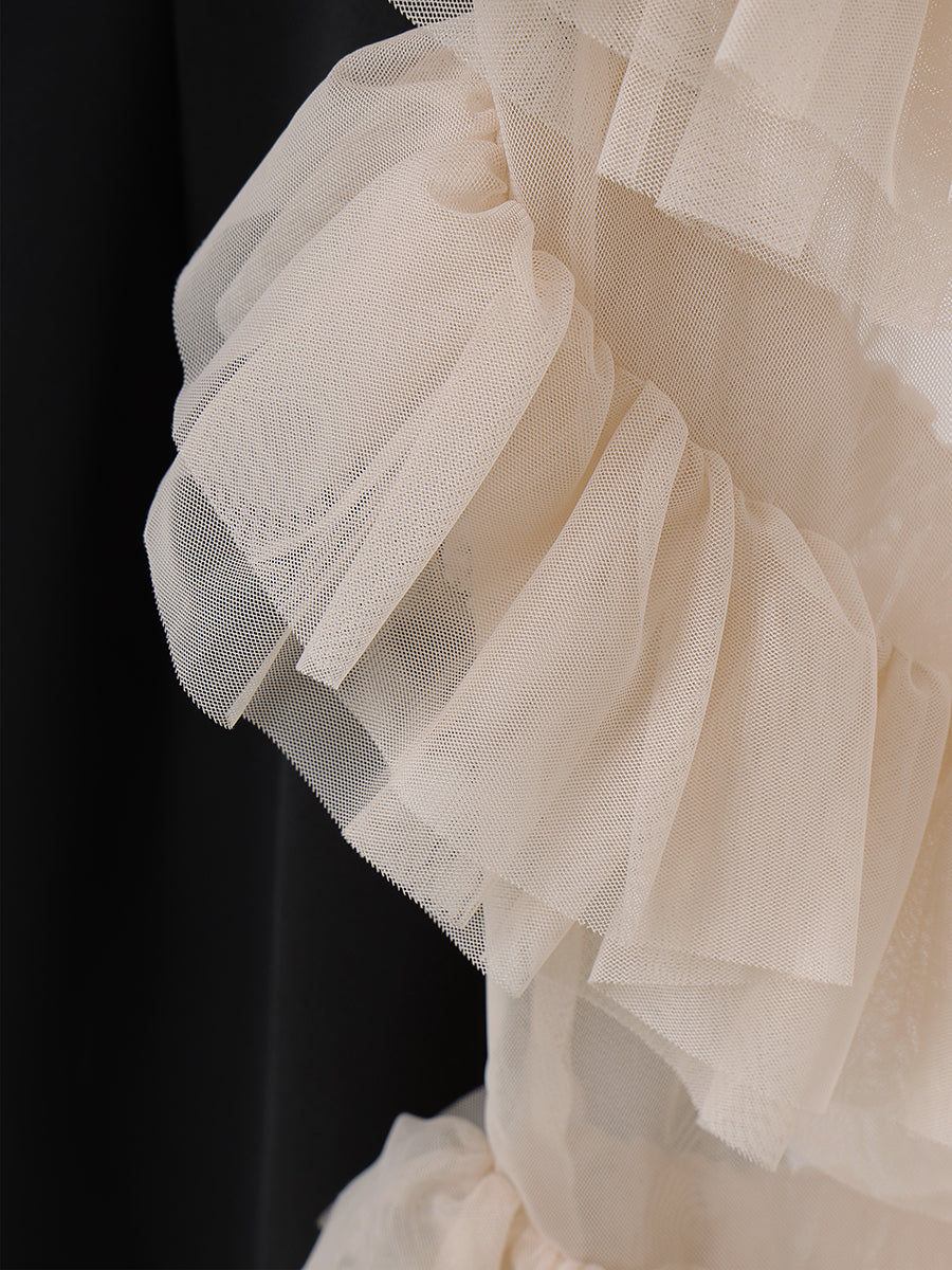 ラッフルスリーブチュールボレロSETキャミドレス