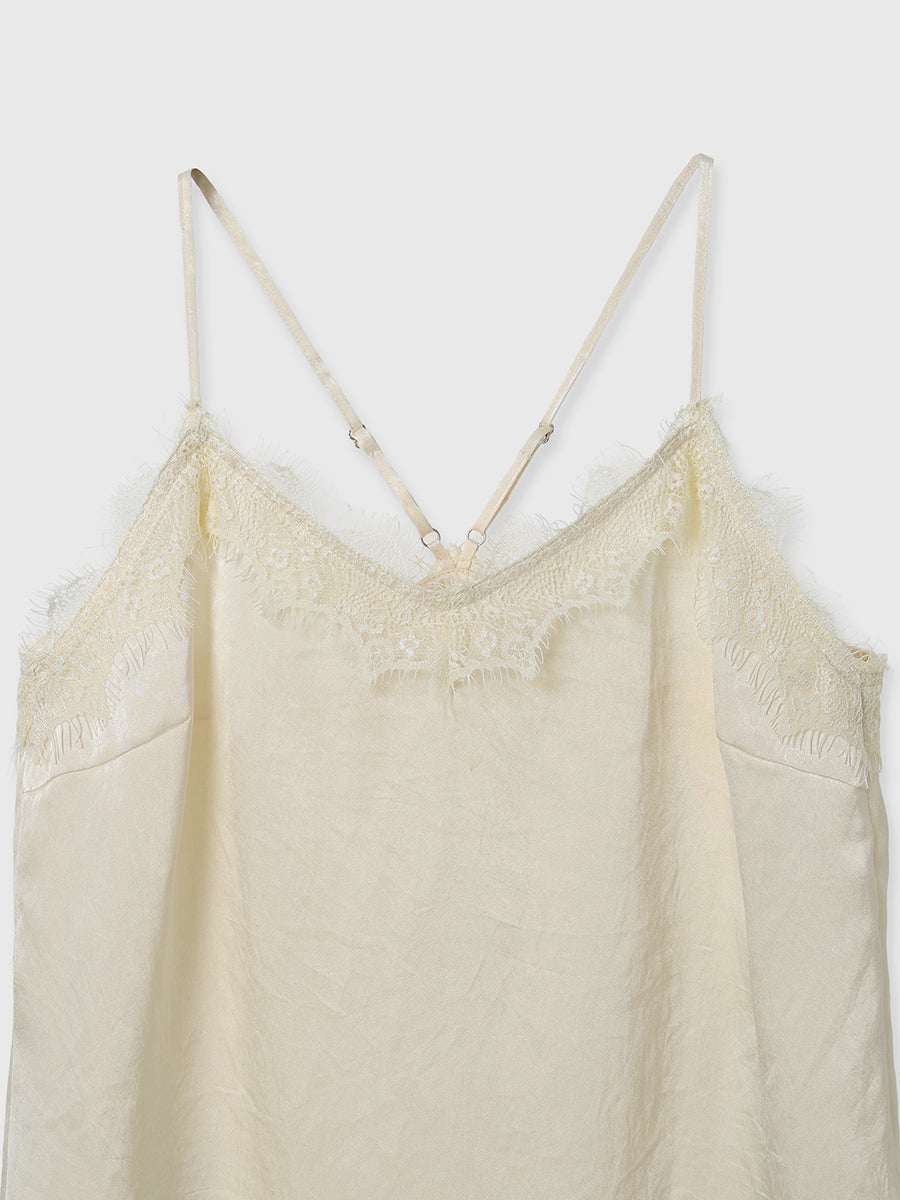 サテンレースキャミ